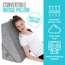 Load image into Gallery viewer, Bed Wedge Pillow for Sleeping - Folding Memory Foam Incline Cushion System for Legs and Back Support Pillow - Reading Pillows for Bed Back Support - Back Support Cushion – Washable …