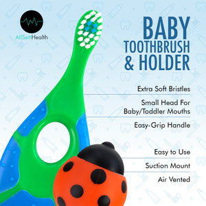 6 Pack - Baby Toothbrush, 0-2 Years, Soft Bristles, BPA Free | Toddler Toothbrush, Infant Toothbrush, Training Toothbrush, Includes Free Toothbrush Holder