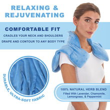Load image into Gallery viewer, Microwavable Heating Pad for Neck and Shoulders - Weighted Hot & Cold Plush Wrap Pad, Deep Pressure Relief, Herbal Aromatherapy, Comfort Fit Design - 3lbs