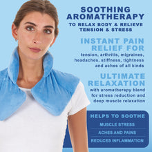 Load image into Gallery viewer, Microwavable Heating Pad for Neck and Shoulders - Weighted Hot & Cold Plush Wrap Pad, Deep Pressure Relief, Herbal Aromatherapy, Comfort Fit Design - 3lbs