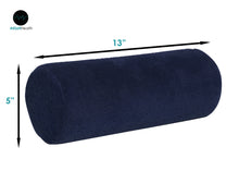 Load image into Gallery viewer, Bamboo Navy Round Cervical Roll Cylinder Bolster Pillow with Removable Washable Cover, Ergonomically Designed for Head, Neck, Back, and Legs || Ideal for Spine and Neck Support