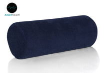 Load image into Gallery viewer, Bamboo Navy Round Cervical Roll Cylinder Bolster Pillow with Removable Washable Cover, Ergonomically Designed for Head, Neck, Back, and Legs || Ideal for Spine and Neck Support